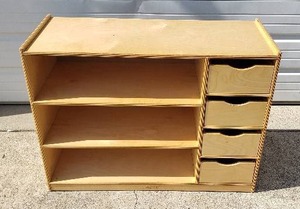 lot 163 image: Childcraft Storage Chest with 4 Drawers - 36L x 14.5W x 26H