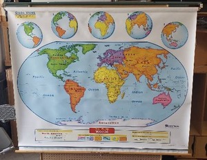 lot 182 image: Nystrom Markable World and US Pull-Down Map