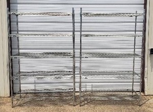 lot 190 image: Pair of Heavy Duty Steel Metro Wire Super Erecta Shelves - Each Shelf Measures 48L x 24 W x 75H