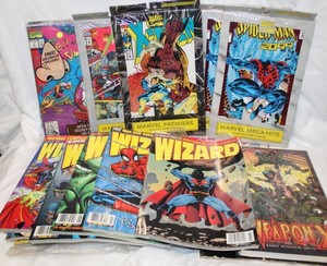 lot 328 image: Comic Books Spiderman, Weapon X, Wizard Magazines