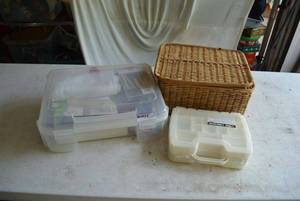 lot 100 image: Misc. Craft Bins and Contents