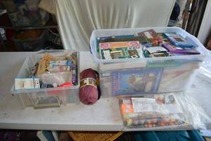 lot 101 image: Sewing and Knitting Threads and Tools, Embroidery Floss  (BIN NOT INCLUDED BRING BOXES)