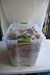 lot 102 image: Martha Stewart Knit and Weave Kit, Potpourri and Craft Items (BIN NOT INCLUDED BRING BOXES)