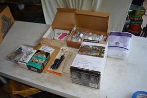 lot 109 image: Glue Gun and Sticks, Stencil cutting kit, Latch Hook Kit, and More