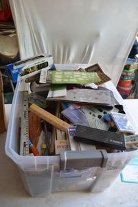 lot 117 image: Office Supplies Rulers, Clips, Calculators, Hole Punchers and More (BIN NOT INCLUDED BRING BOXES)