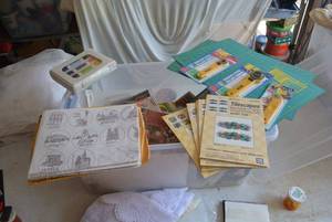 lot 132 image: Craft Patterns, Tilescapes Rub-On Transfers, Fabric Cutters & Mats, Pillows and Quilts