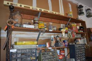lot 133 image: Garage Lot Contents of Top Shelf