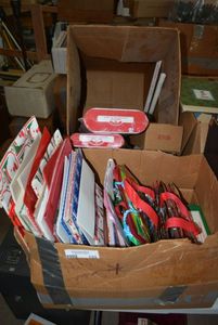 lot 155 image: Christmas Gift Boxes and Bags, Wrapping Paper Unopened, and Bows