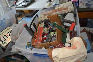 lot 168 image: Misc. Tools, Paint Blender, Outdoor Faucet Covers, AA Batteries, Wall Plates and More (BIN NOT INCLUDED BRING BOXES)