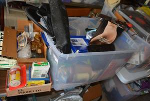 lot 169 image: Bandages, Slim WearSpanx, Rollers, Airbrush Make-up System and Driving Gloves (BIN NOT INCLUDED BRING BOXES)