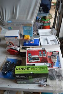 lot 175 image: Renu-It Battery Charger, Vtech Cordless Phone, Garmin Mount, Magnetic Light, Wireless Router and More