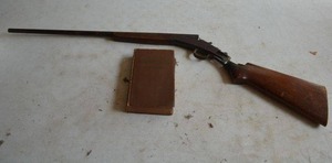 lot 178 image: 410-44 Cal Shotgun with Broken Stock, see pictures (NEEDS REPAIR)