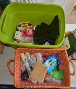 lot 495 image: Cleaning Products, Outlet Plugs and More (BIN NOT INCLUDED BRING BOXES)