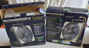 lot 46 image: Portable Rechargeable Battery Operated Fans, 2 Total