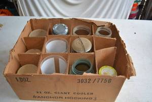 lot 59 image: Vintage and Antique Mason Jars and Glasses