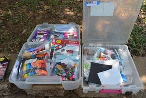 lot 238 image: Embroidery Floss, Sewing Kit, Craft Paint