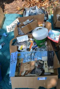 lot 246 image: Misc. Lot Texas License Plates, Mini Mag Light, Silicone Weather seal, cane tips and More