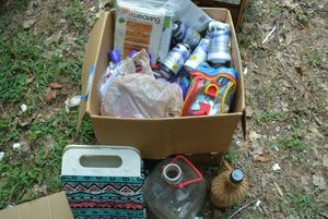lot 256 image: Vintage Glass Bottles, Bow Master Video Kit, Craft Items
