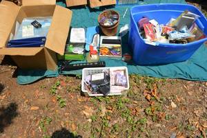 lot 257 image: Office Supplies Binders, Surge Protector, Envelopes, and More (BIN NOT INCLUDED BRING BOXES)
