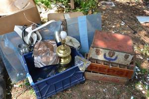 lot 262 image: Vintage Pepsi Bottle Wood Cases, Vintage Roller Skates -Mens 9 12, Lamp and 24x48 Plexiglas (BIN NOT INCLUDED BRING BOXES)