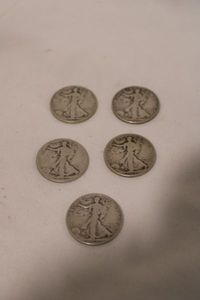 lot 366 image: Liberty Walking Half Dollars 1918-1938 (5 Total)