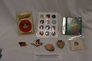 lot 385 image: Looney Tunes Button Covers, Flashers Pin and More