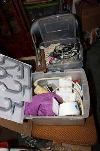 lot 197 image: Misc. Hardware Doorhandles, Hooks, Flex Grip, Surge Protector, Switch Plates, and More