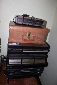 lot 198 image: Cassette Tapes, Sound System Blu-Ray Player, VHS Player