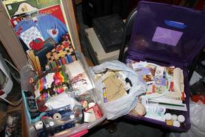 lot 212 image: Sewing Lot Embroidery Floss, Loop, Paints and More