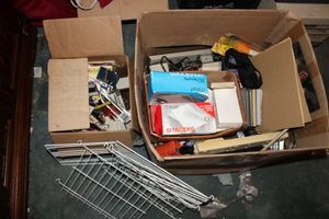 lot 222 image: Office Supplies Wire Rack, Envelopes, Pens and More