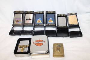 lot 517 image: Zippo Lighters Harley Davidson, Daytona, Camel, Marlboro