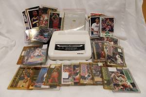 lot 533 image: Card Laminator with Sleeves, Basketball Trading Cards (Lots of Rookie Series cards)