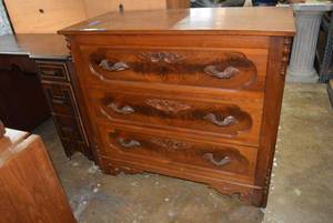 lot 17 image: Vintage Solid Wood Dresser, see pictures