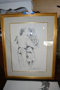 lot 99 image: Krandel Lee Newton The Butt Sketch Artist Signed Sketch 1992 and Unsigned Pencil Sketch still with Gridlines