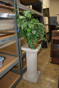 lot 103 image: Pillar Plant Stand with Artificial Plant