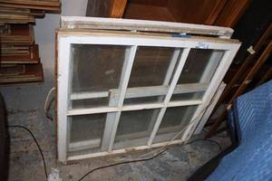 lot 121 image: Antique Windows with Weights 2 size 35x 32, 1 size 30 x 18.5