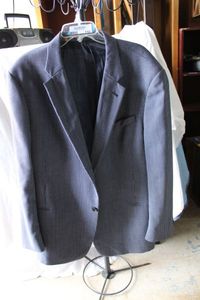 lot 110 image: Armani Collezioni Mens Jacket, Size 4850, Black with Blue and White Thread