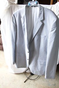 lot 109 image: Boss Mens Jacket, Size 50L, Blue and White Stripe