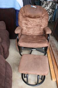 lot 139 image: Glider Rocker and Ottoman with Side Storage Pockets