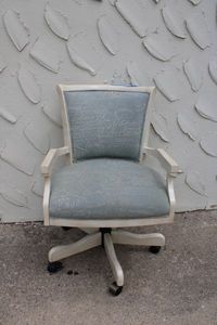 lot 231 image: Sam MooreHooker Furniture Upholstered Desk Chair with Wood Frame