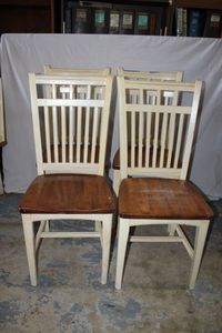 lot 118 image: 4 Solid Wood Kitchen Chairs, Stamped Made in Thailand