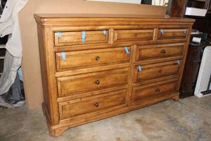lot 14 image: Dresser has Top Felt Drawer and Two Bottom Cedar Drawers, Needs some new hardware