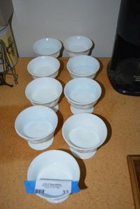 lot 33 image: Milk Glass Grape Design Ice Cream Dishes