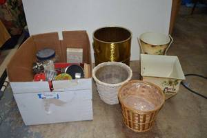lot 65 image: Large amount of Cookie Cutters, Trash CansPlanters