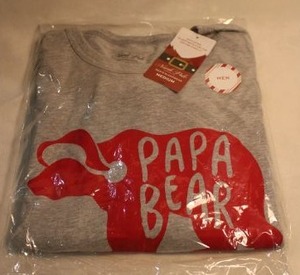 lot 346 image: Papa Bear LS pullover mens sleepwear shirt Size Medium by North Pole, New With Tags (NWT)