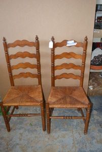 lot 50 image: Vintage Cane Set Chairs, 2 Total
