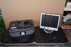 lot 263 image: HP ENVY Photo 7855 Printer and HP Monitor