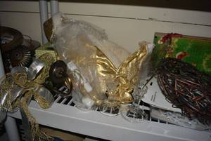 lot 196 image: Christmas Village, Decorations (Includes Gold Santa) and Candle Holders