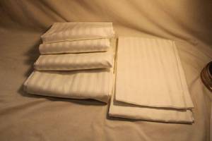 lot 337 image: King size regenerated cotton sateen dobby stripe pillowcases, 10 count