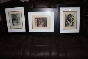lot 381 image: Set3 Rene Beaumont (Belgium, 1925-1998) Sailor series woodblock or Lino cut pressings. Framed. Art 14H x 11W, Frames 21W x 24H